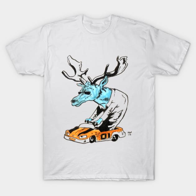 Driving Deer T-Shirt by CoolCharacters